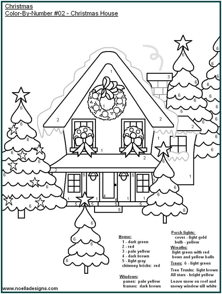 Easy Christmas Coloring Pages Color By Number Clip Art Library