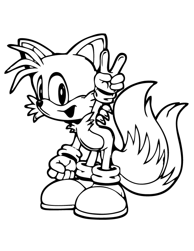Sonic Coloring Pages Tails - Free Printable Templates