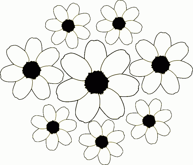 Flowers With No Colour Clip Art Library