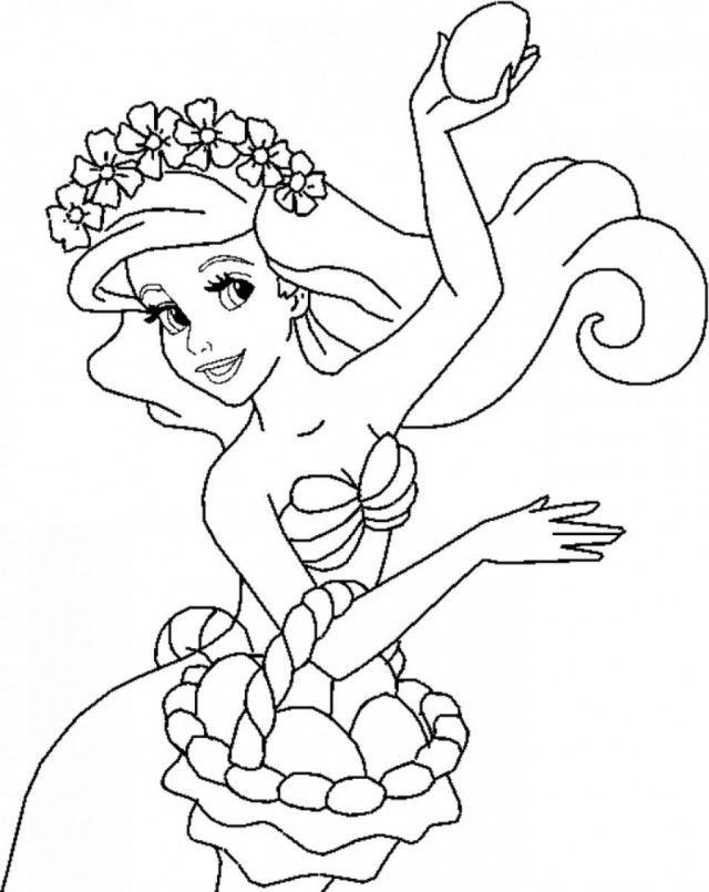 Ariel Little Mermaid Coloring Page Label Ariel From
