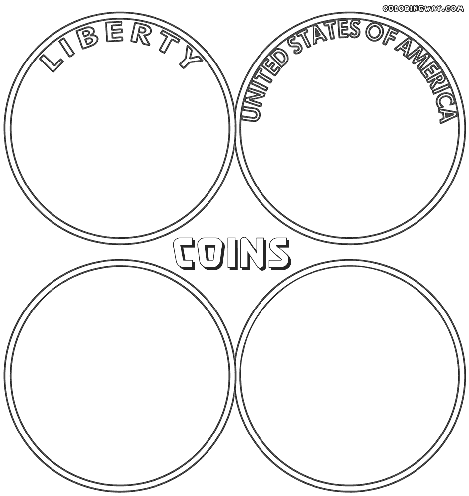 gold coin coloring page - Clip Art Library
