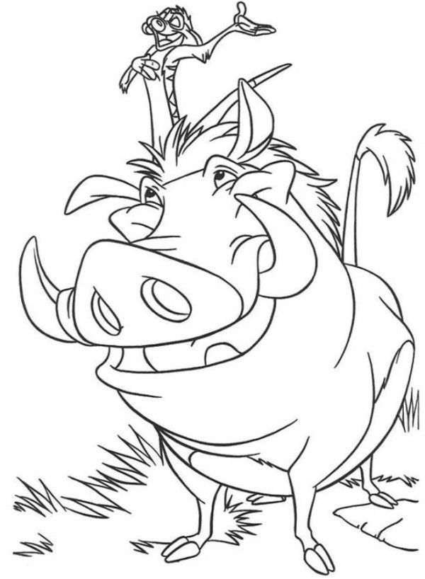 timon and pumbaa lion king coloring pages - Clip Art Library