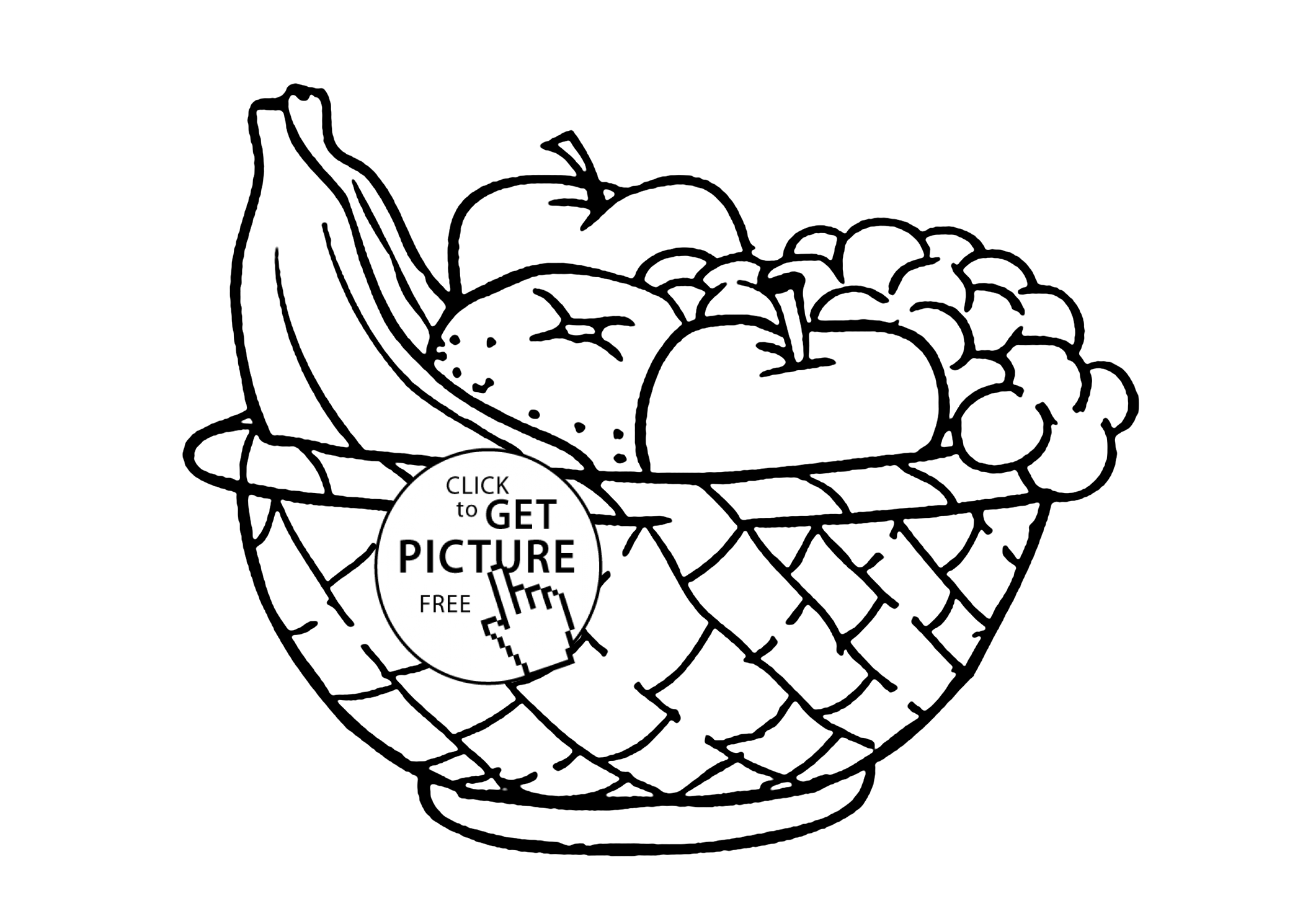 Hand drawn illustration set of Fruit Basket. Stock Vector | Adobe Stock