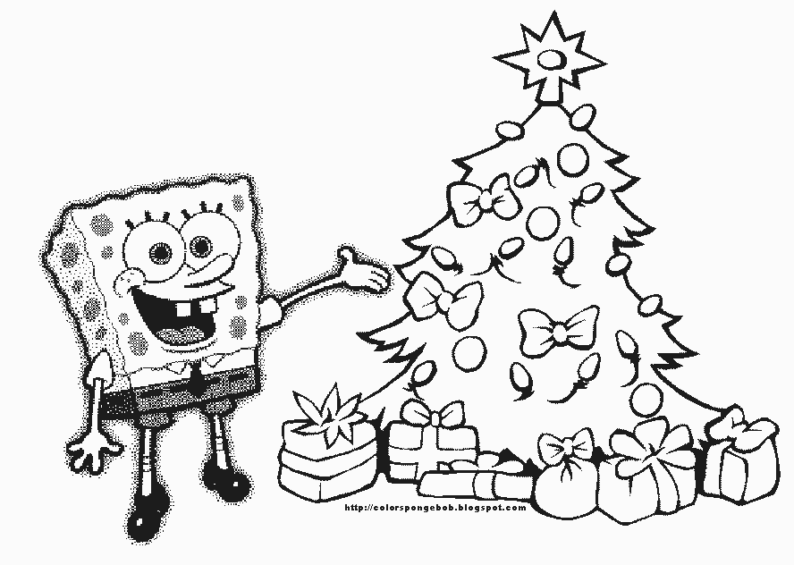 spongebob christmas coloring pages free printable