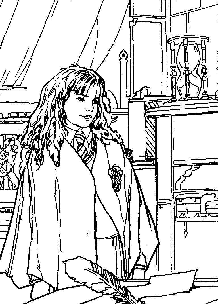 🖍️ Harry Potter Hermione Granger - Printable Coloring Page for