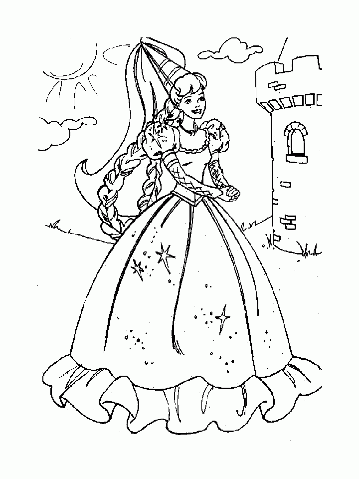 Cute princess in fluffy dress. Beautiful girl in doodle style. Drawing of  doll for girl. 4971662 Vector Art at Vecteezy