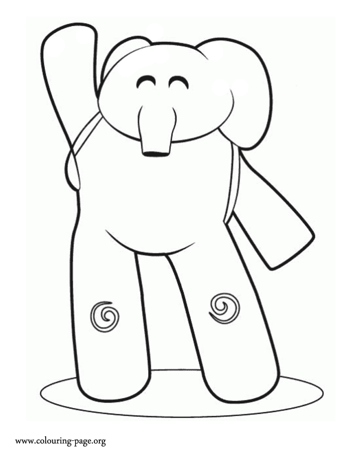 Drawings To Paint & Colour Pocoyo - Print Design 016