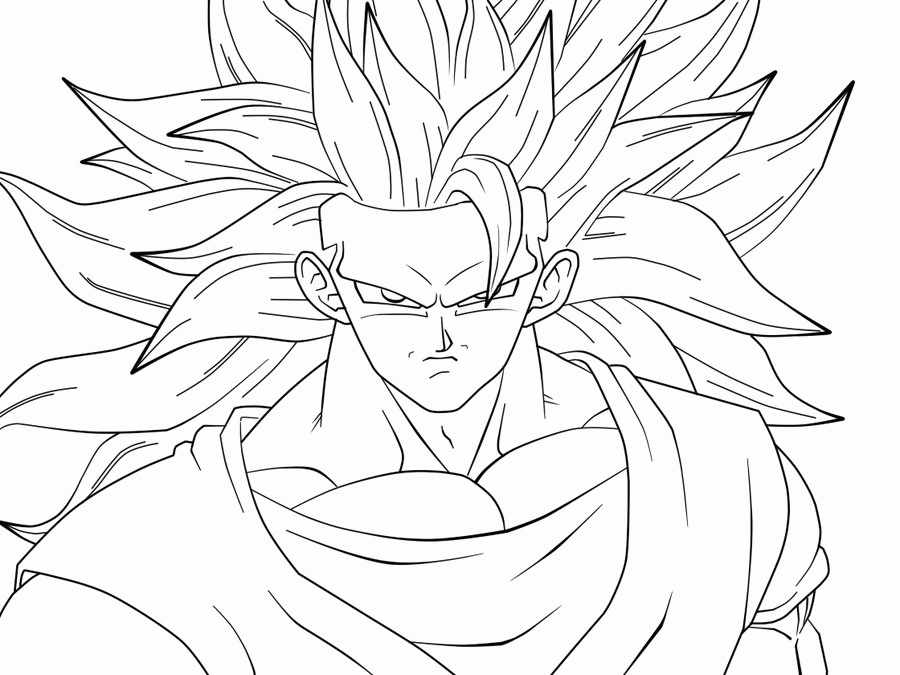 Goku Sayajin 4 Colorir. Goku Super Saiyan Coloring Page Picture. Goku Super  Sayajin Para Colorir. Tr…