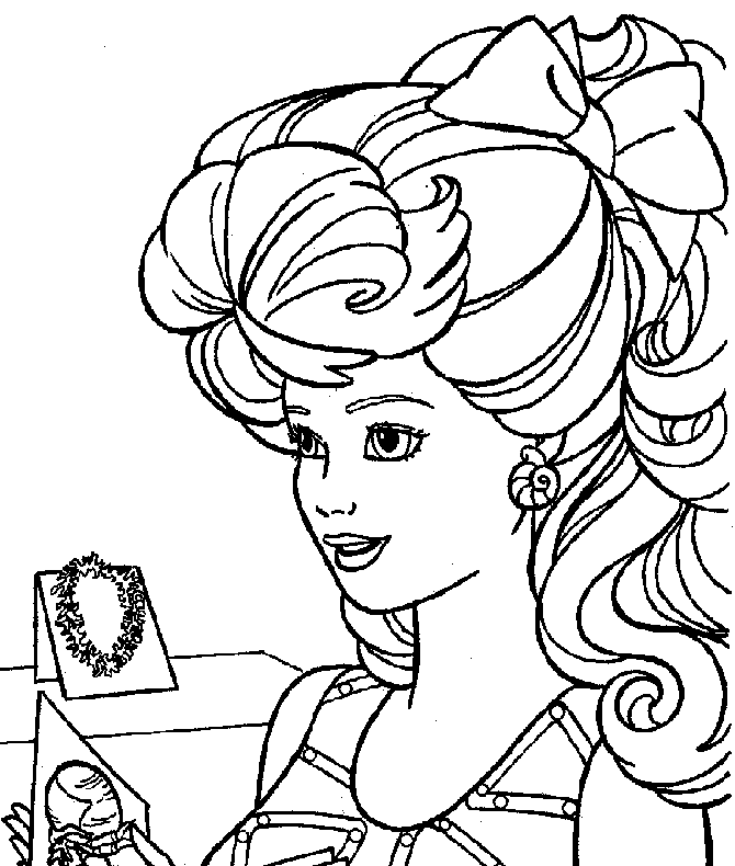 Barbie Coloring Pages – Sweet Hairstyle
