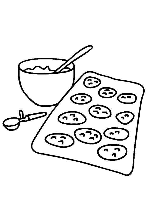 Coloring page baking cookies 