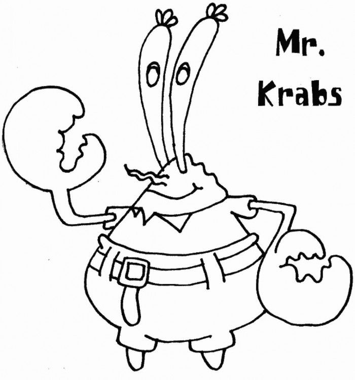 Mr.Krab Friends Spongebob Coloring Page Picture com