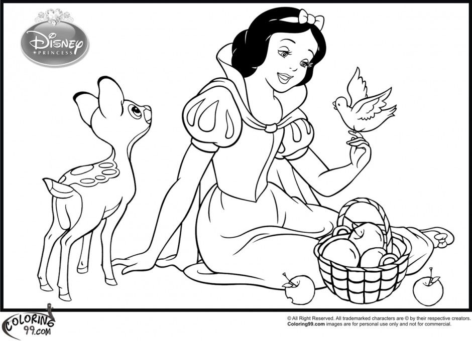 Snow White And The Prince Coloring Pages Team Colors