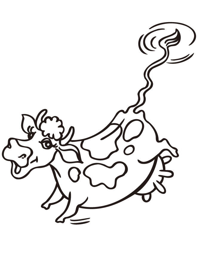 A Cow Jumping Over The Moon Printable Coloring Sketch Coloring Page