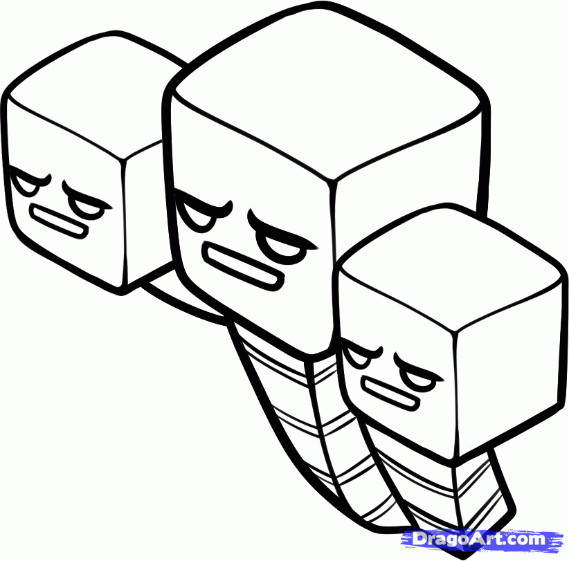 Whither, a boss creature in Minecraft coloring page  Minecraft coloring  pages, Minecraft printables, Coloring pages