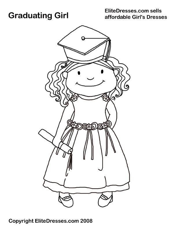 Graduation Cap Coloring Page
