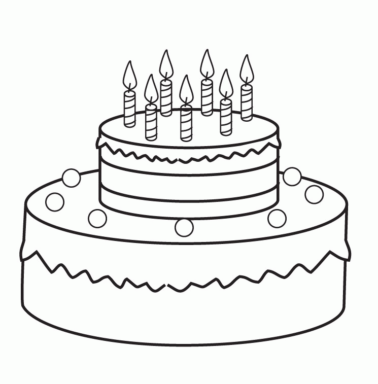 Premium Vector | Birthday cake coloring illustration for kids and adults