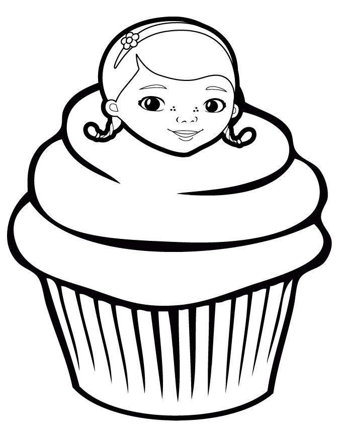 Doc Mcstuffins Cupcake Coloring Page 