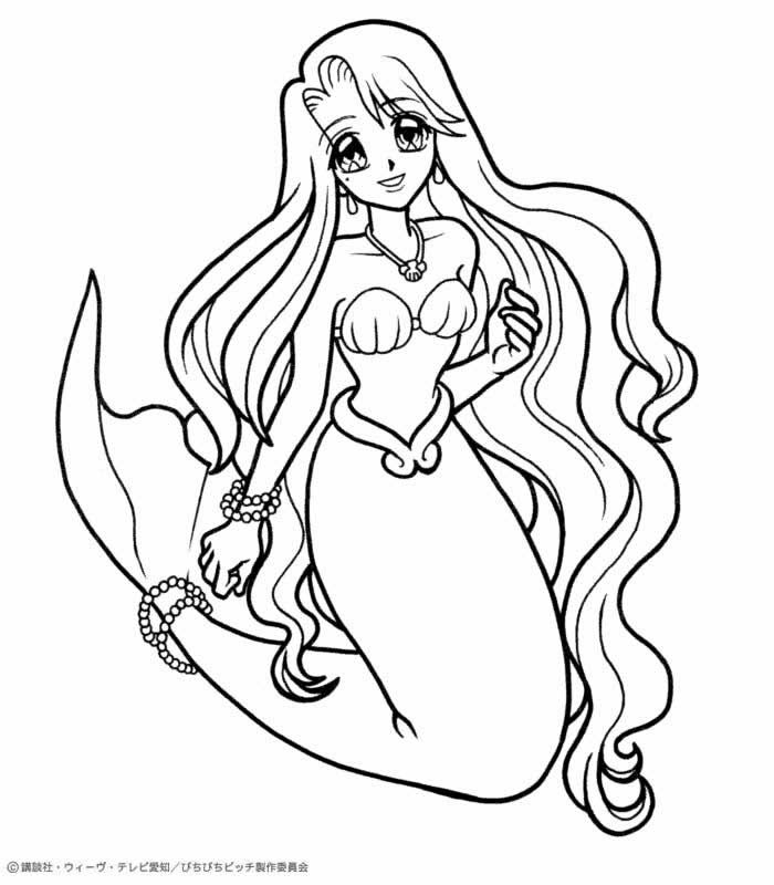 Beautiful Mermaid Isolated Coloring Page for Kids Stock Vector Image & Art  - Alamy