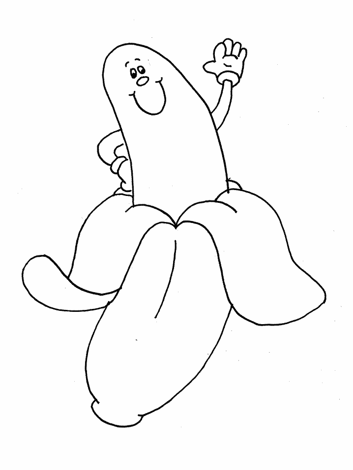 smile Banana Fruit Coloring Page |Clipart Library