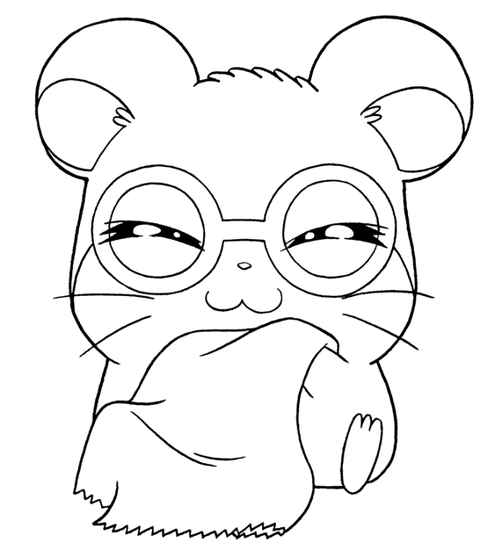 Hamtaro Characters Free Coloring Page - Cartoon Coloring Pages