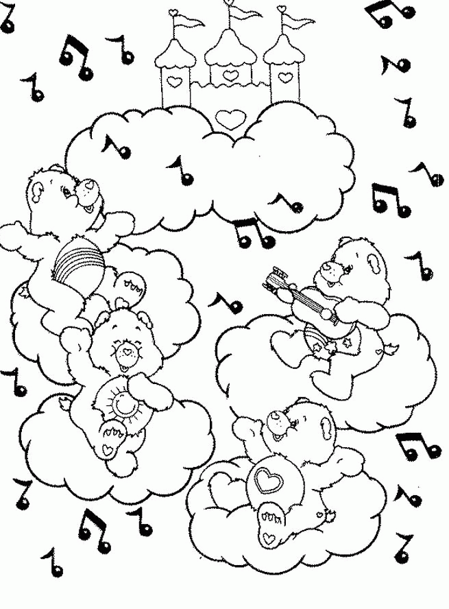 Download A Concert Music Care Bear Coloring For Kids Or Print