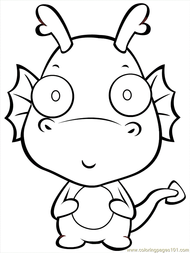 Cartoon Dragon Coloring Page | Free Printable Coloring Pages