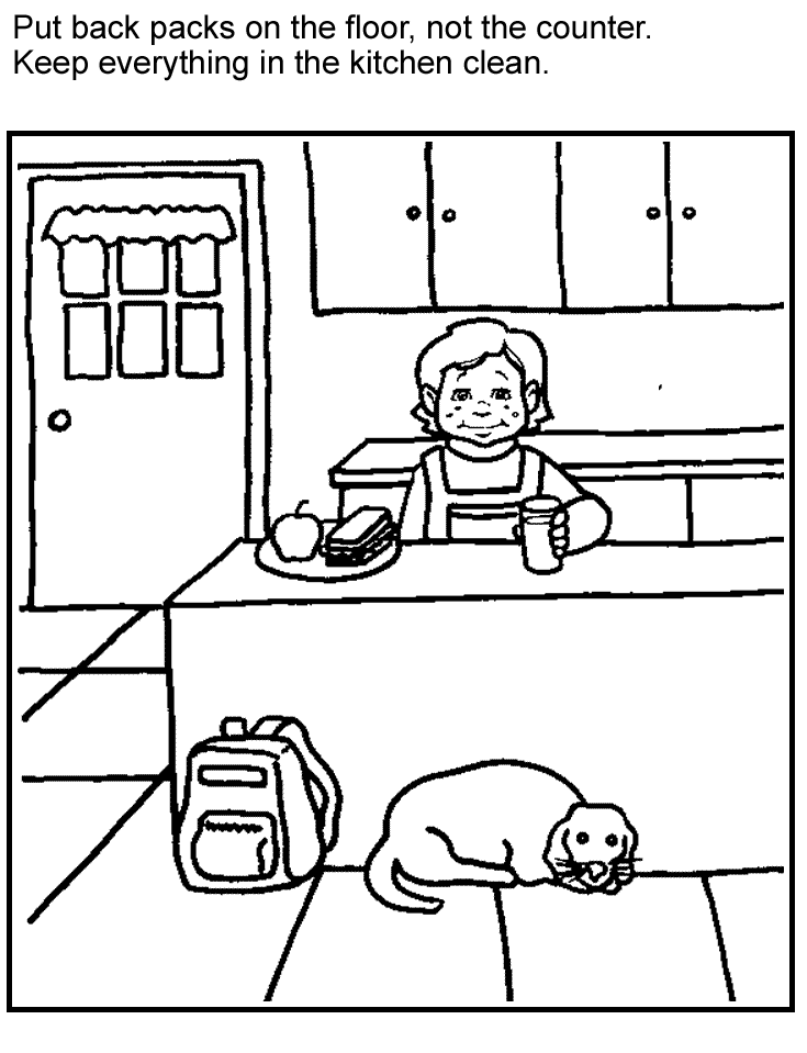 keeping clean coloring pages