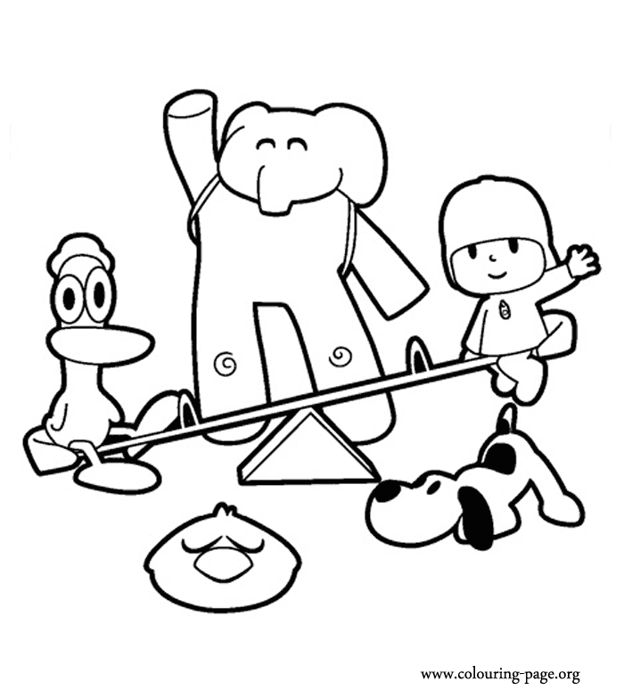 Drawings To Paint & Colour Pocoyo - Print Design 013