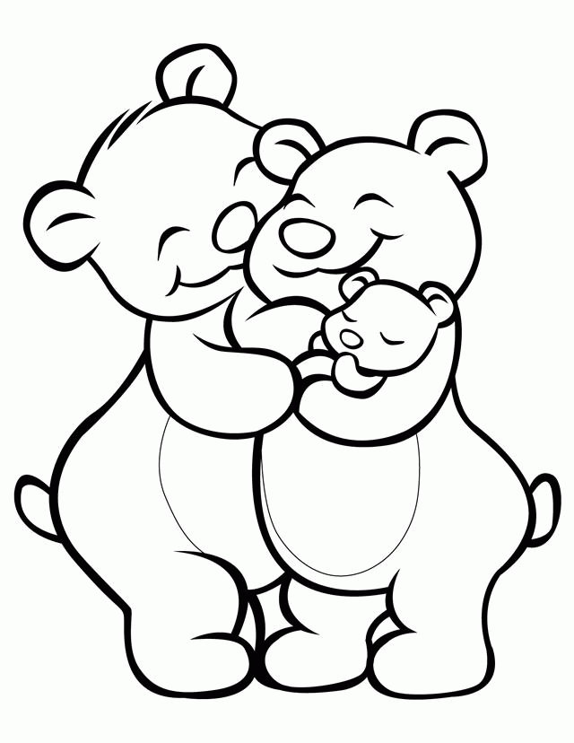 Bear family | Free Printable Coloring Pages