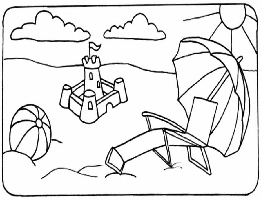 free printable beach coloring pages