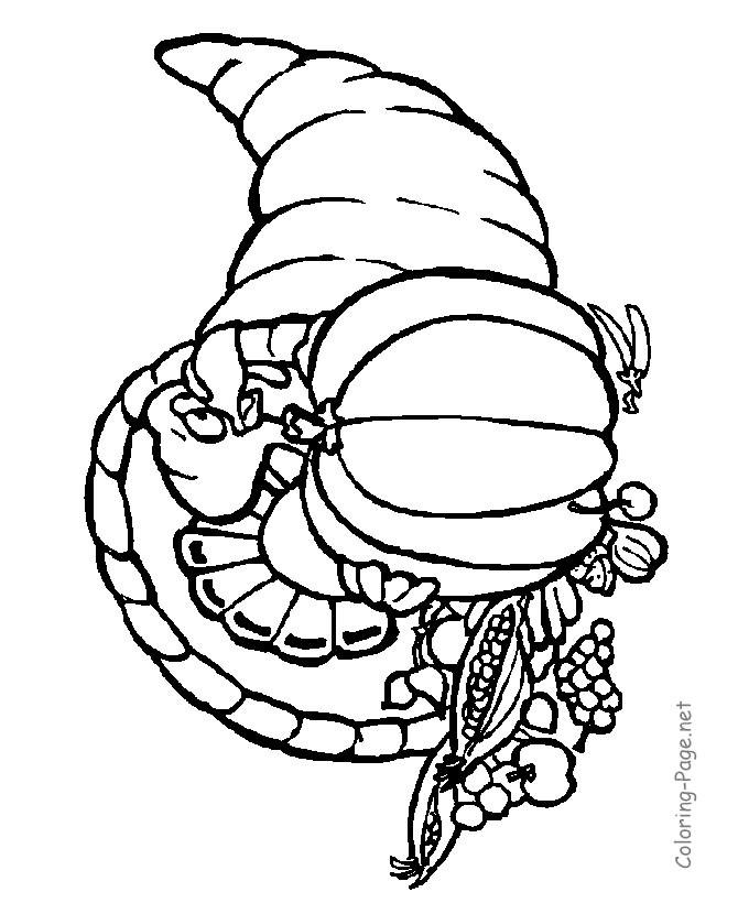 printable horn of plenty coloring pages