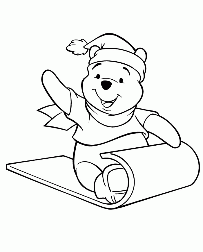 Winnie The Pooh Was Holding A Balloon Coloring Page - Winnie