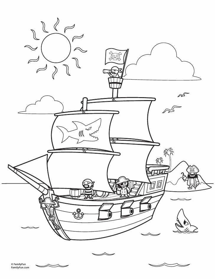 pirate coloring pages - Clip Art Library