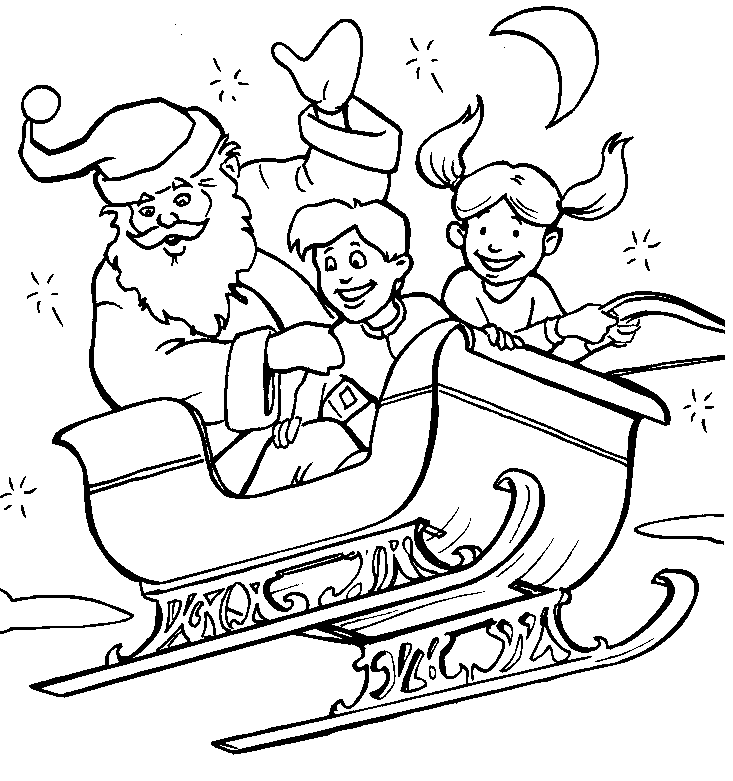 Coloring Page - Christmas sled coloring Page