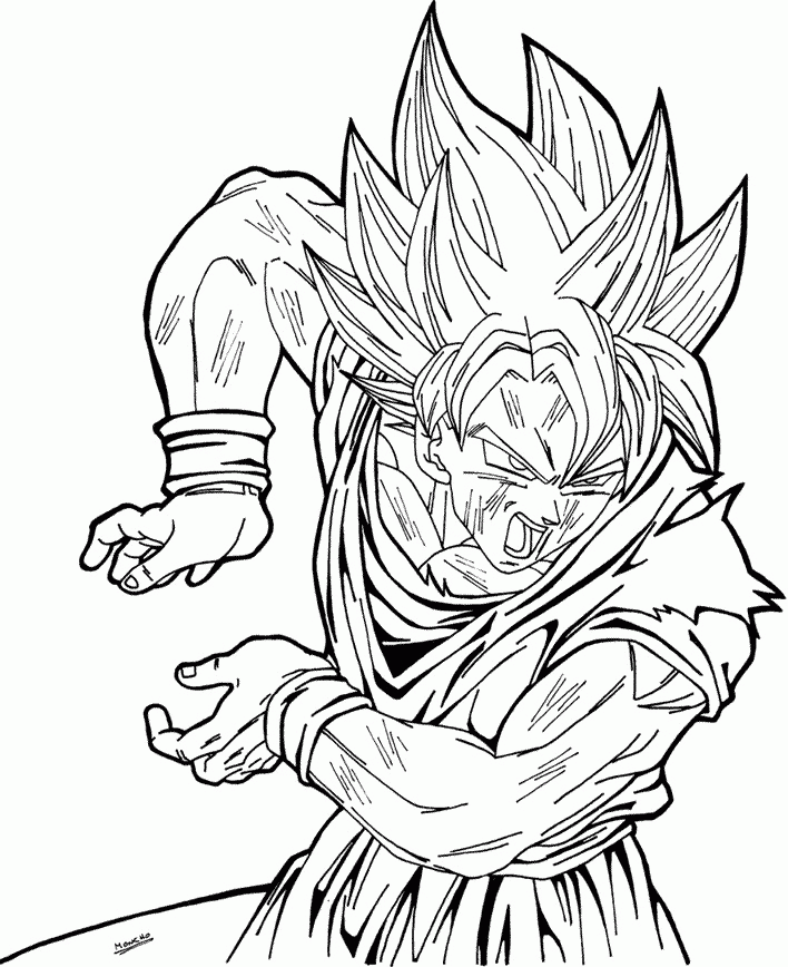 Goku Ssj4 Coloring Pages  Goku desenho, Desenhos swag, Esferas do