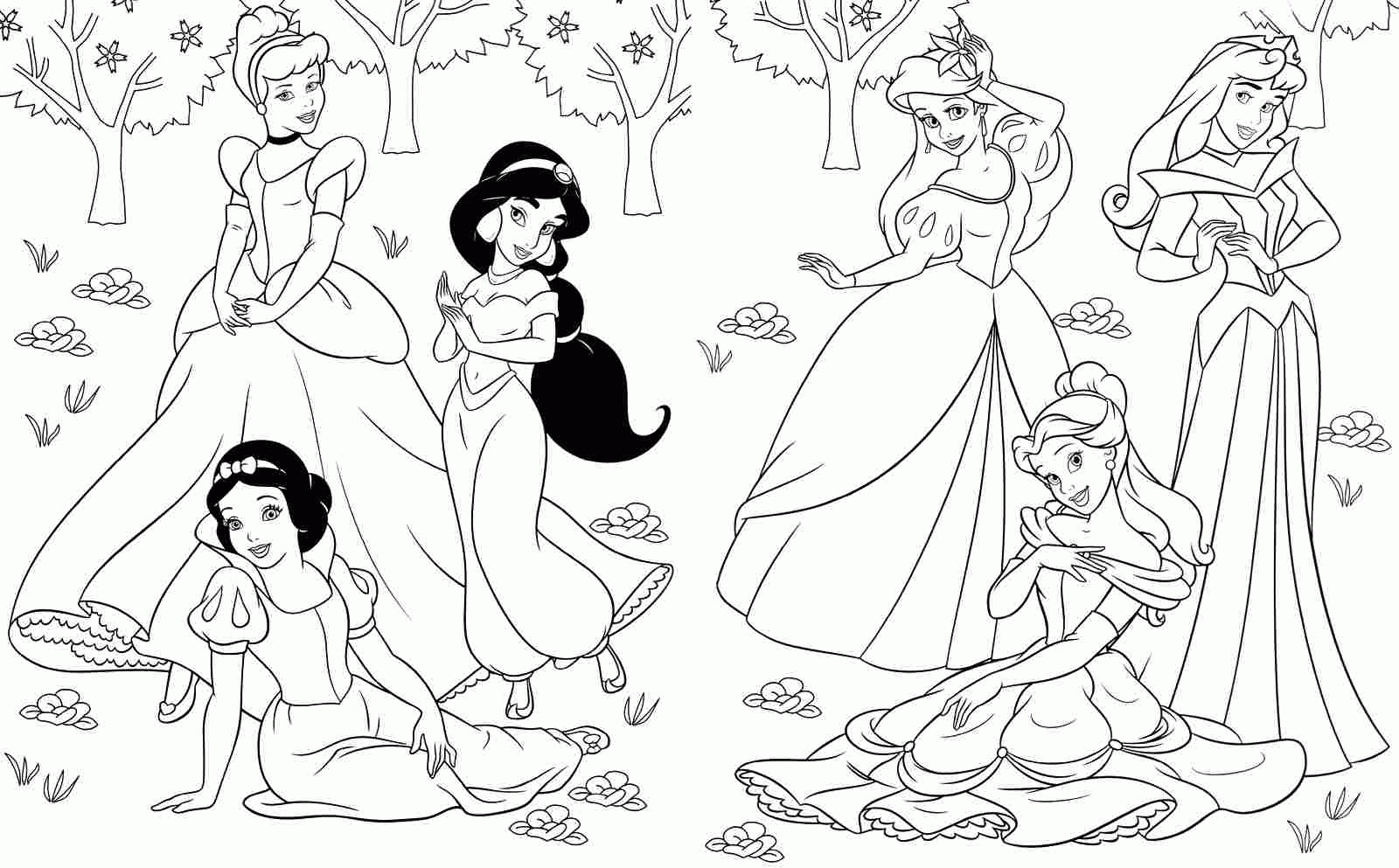 Disney Princess Kids Colouring Pages Clip Art Library