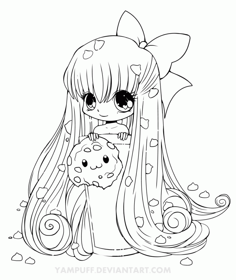 Kawaii Anime Girl coloring page  Free Printable Coloring Pages