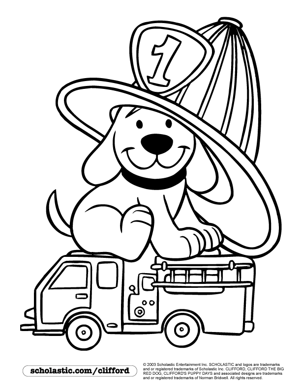 fire dog coloring page - Clip Art Library
