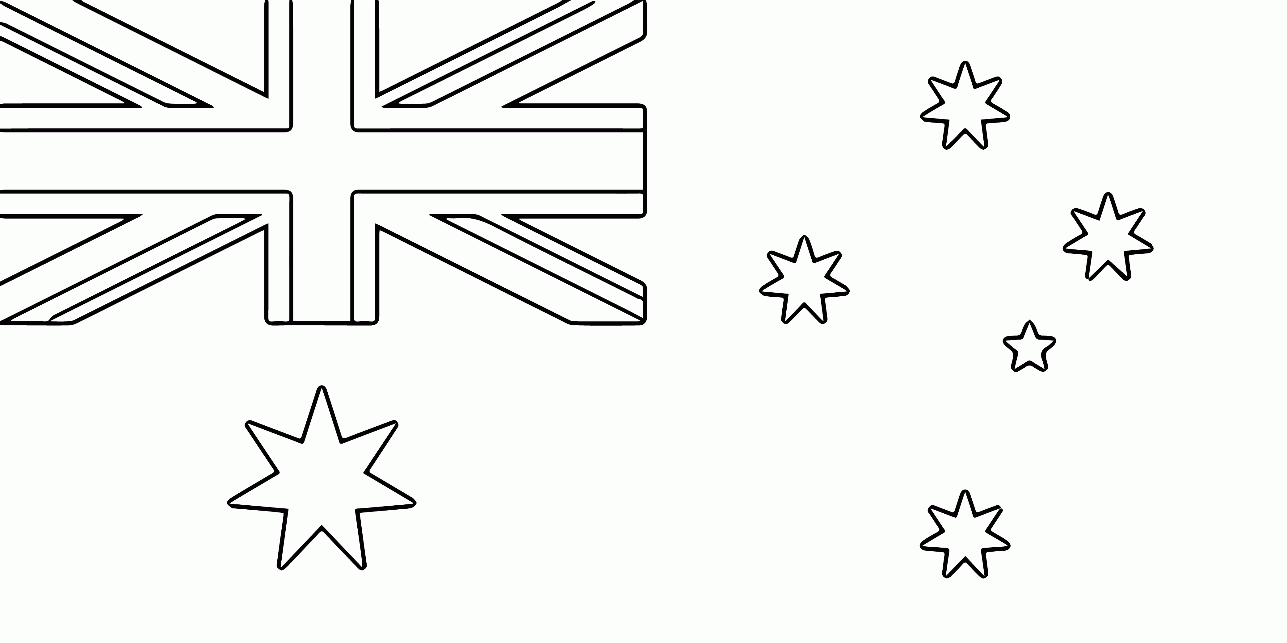 Printable Australia Flag Coloring Page