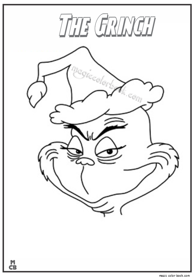 the grinch face coloring pages