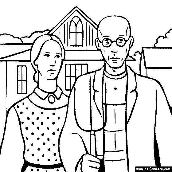 american gothic how to draw Clip Art Library