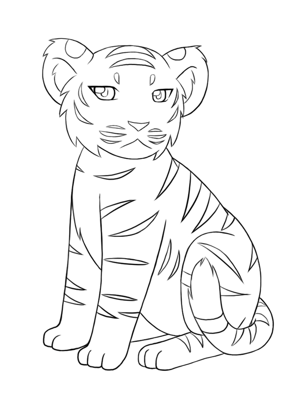 Original Hand Drawing Small Tiger Cub Stock Illustration 273897008   Shutterstock