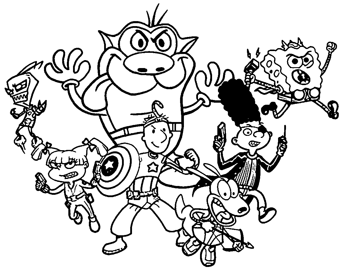90s-nickelodeon-cartoons-coloring-pages-clip-art-library