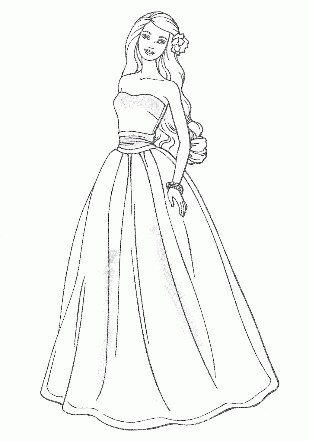 flower girl coloring pages free wedding - Clip Art Library