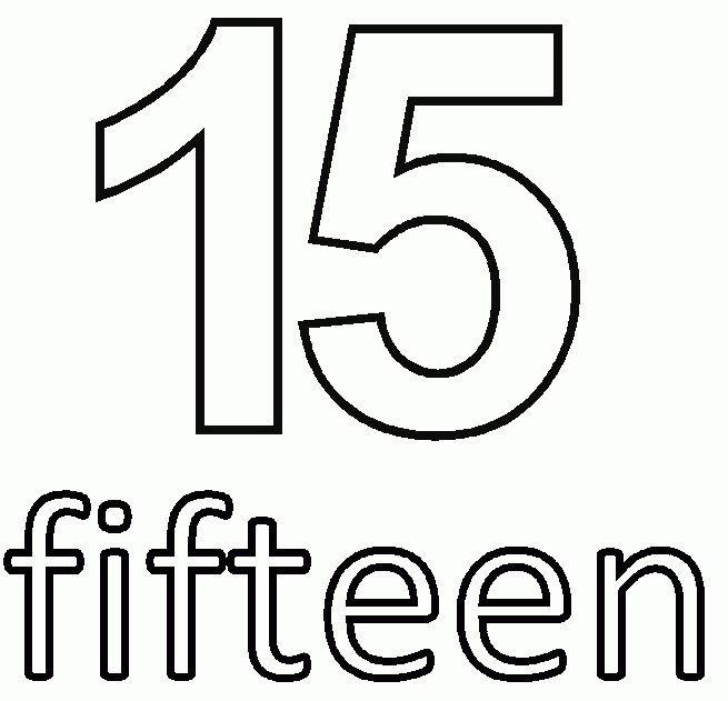 number 15 coloring - Clip Art Library