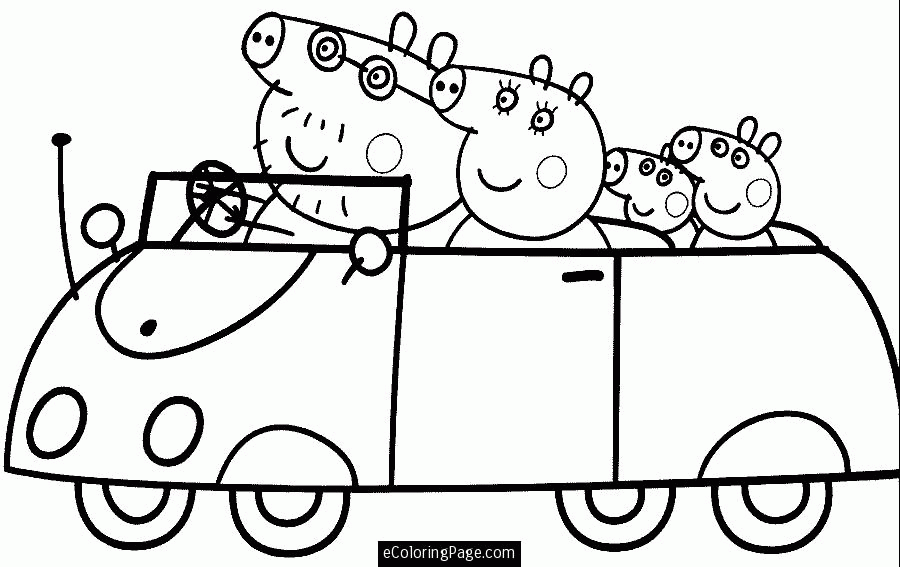 peppa pig car coloring page - Clip Art Library