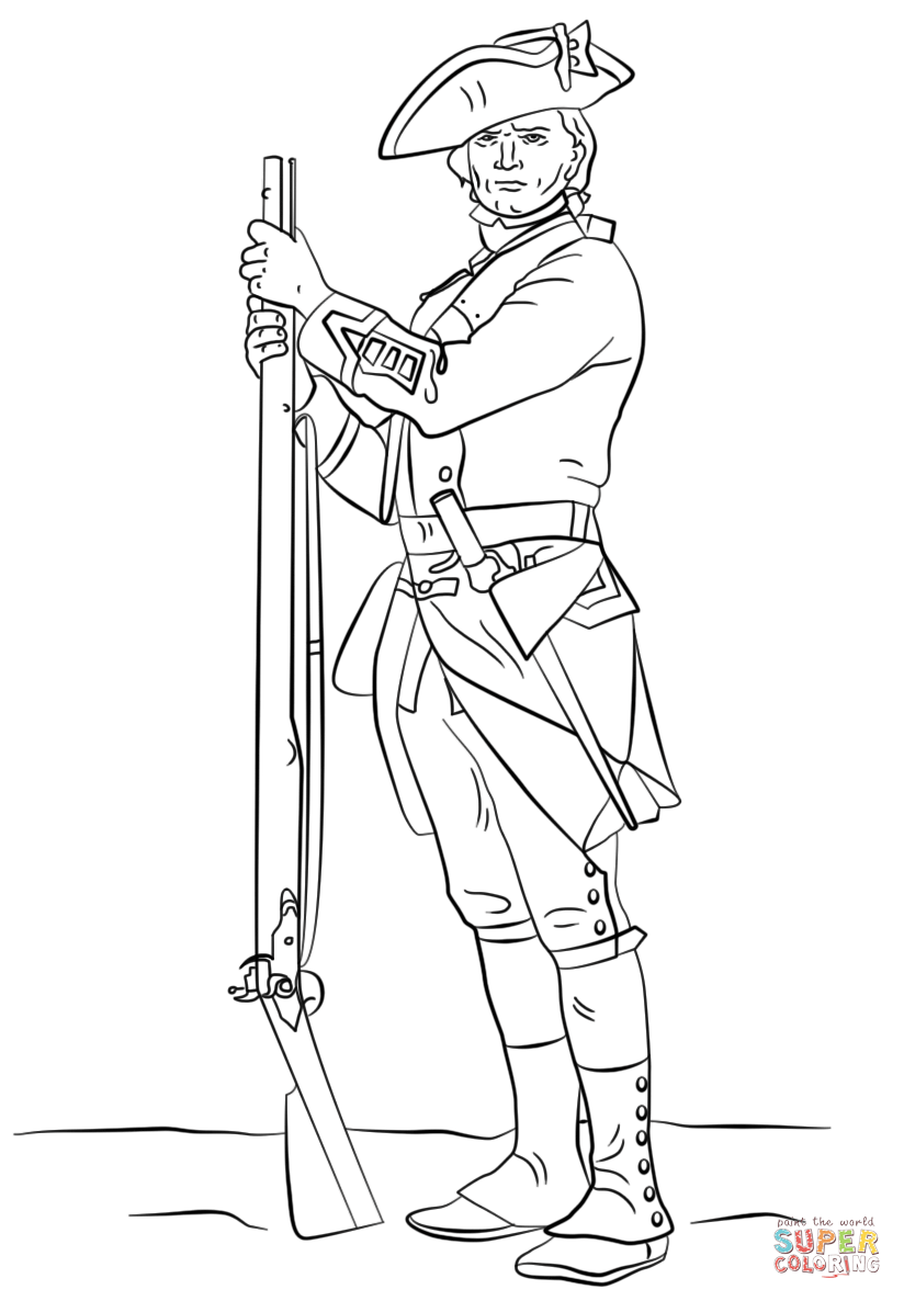 British Revolutionary War Soldier coloring page | Free Printable