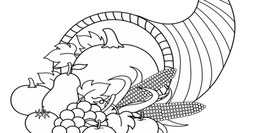 cornucopia clip art black and white - Clip Art Library