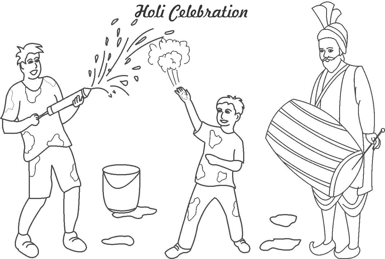 Printable Worksheet: Holi - 5 - Hands on Art and Craft - Class 1 PDF  Download
