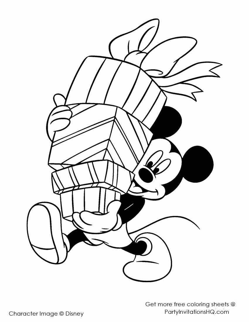 mickey minnie christmas coloring pages